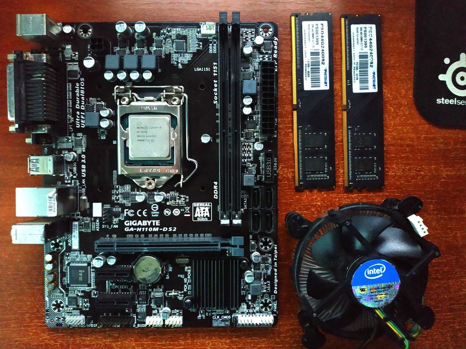 Комплект сокет 1151 Gigabyte h110m-ds2+i5 6500+ddr4 8gb