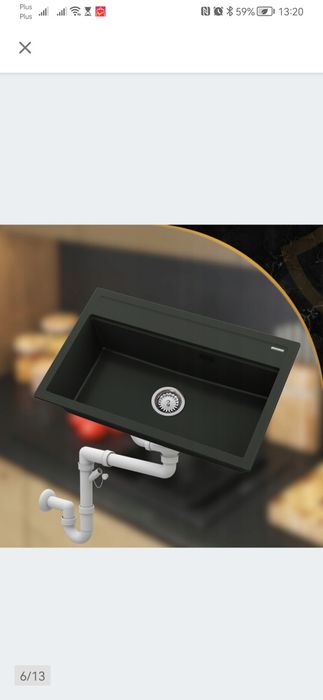 Zlewozmywak granitowy czarny +gratis deska