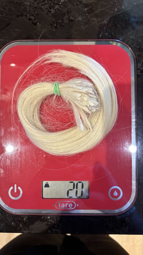Kitka włosy naturalne na keratynę  20 gramy jasny blond