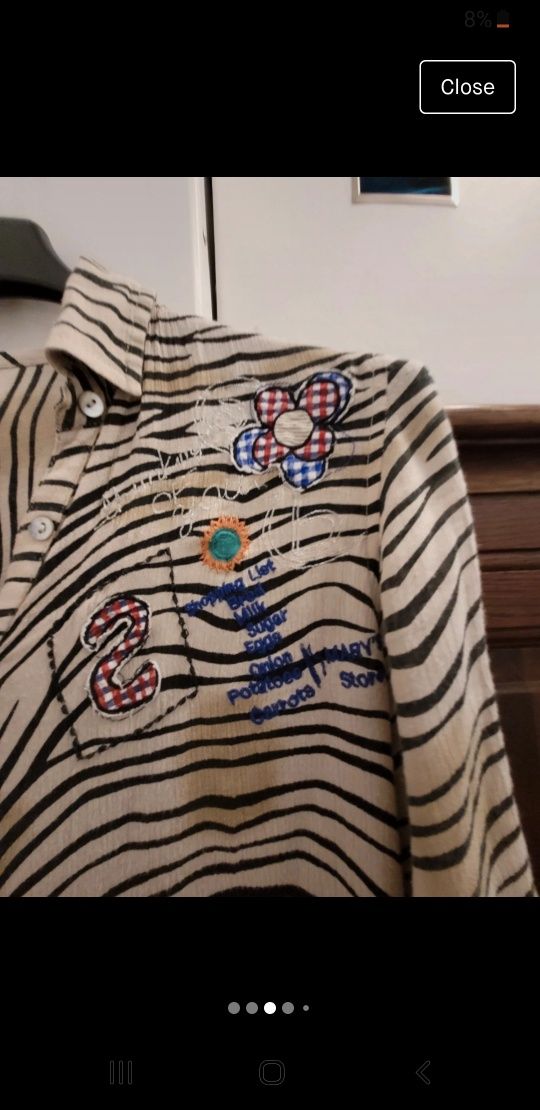 Desigual Koszula zebra animal bluzka zwierzecy print pin up xs
