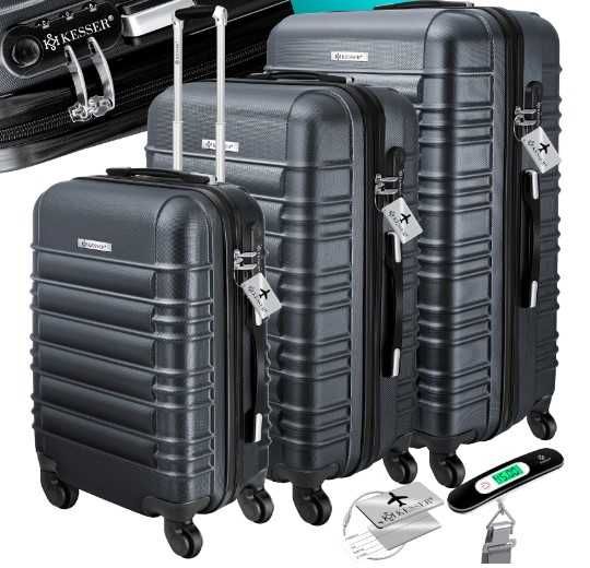 Zestaw walizki twarde na kółkach 3 walizki ABS nowe szyfrowane walizki