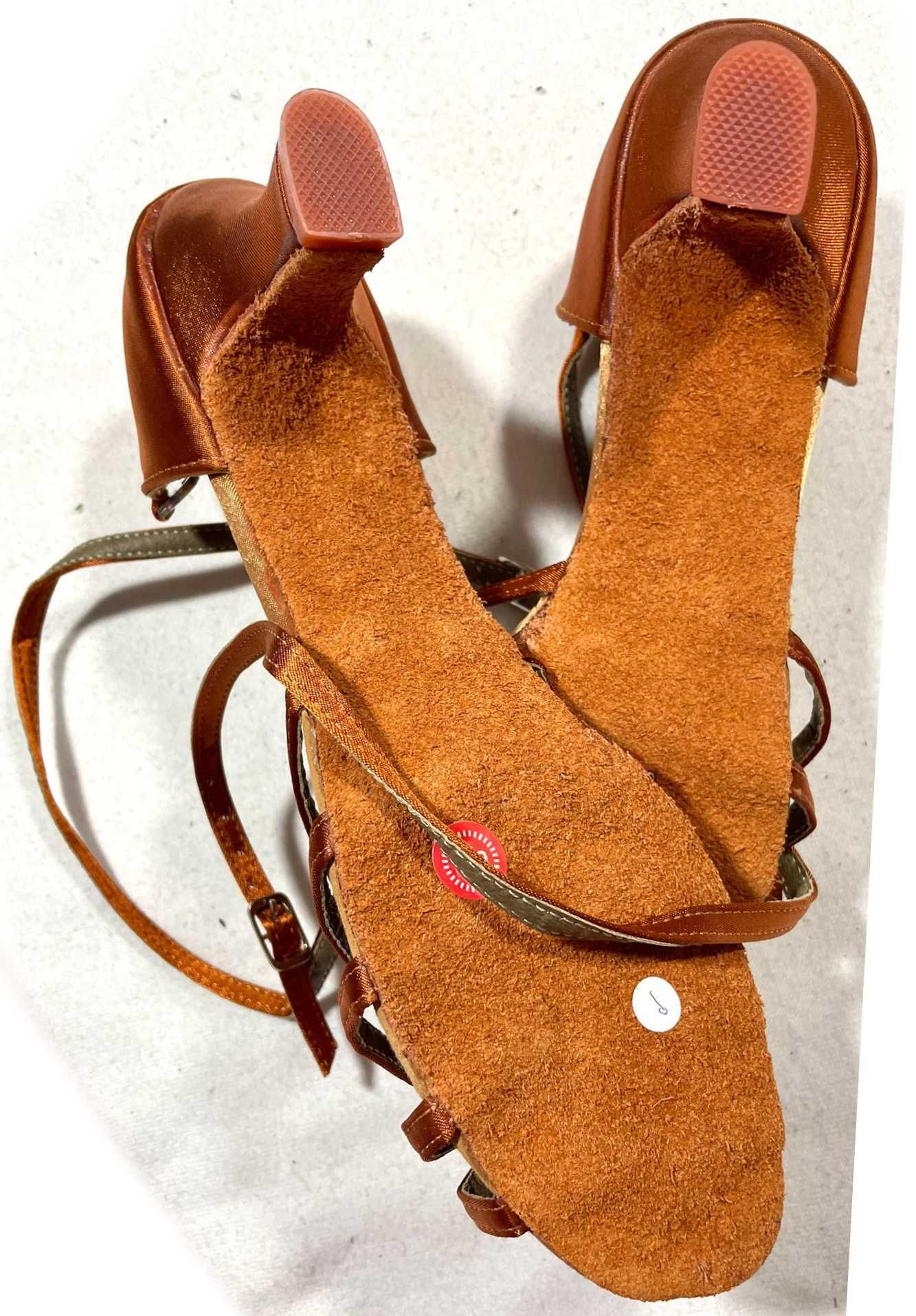 nowe Latino buty do tańca 37 karmel 7 cm plecione
