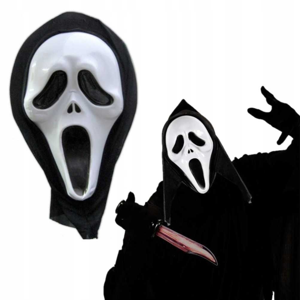 maska krzyk na halloween przebranie strój STRACH HORROR SCREAM HALLOWE