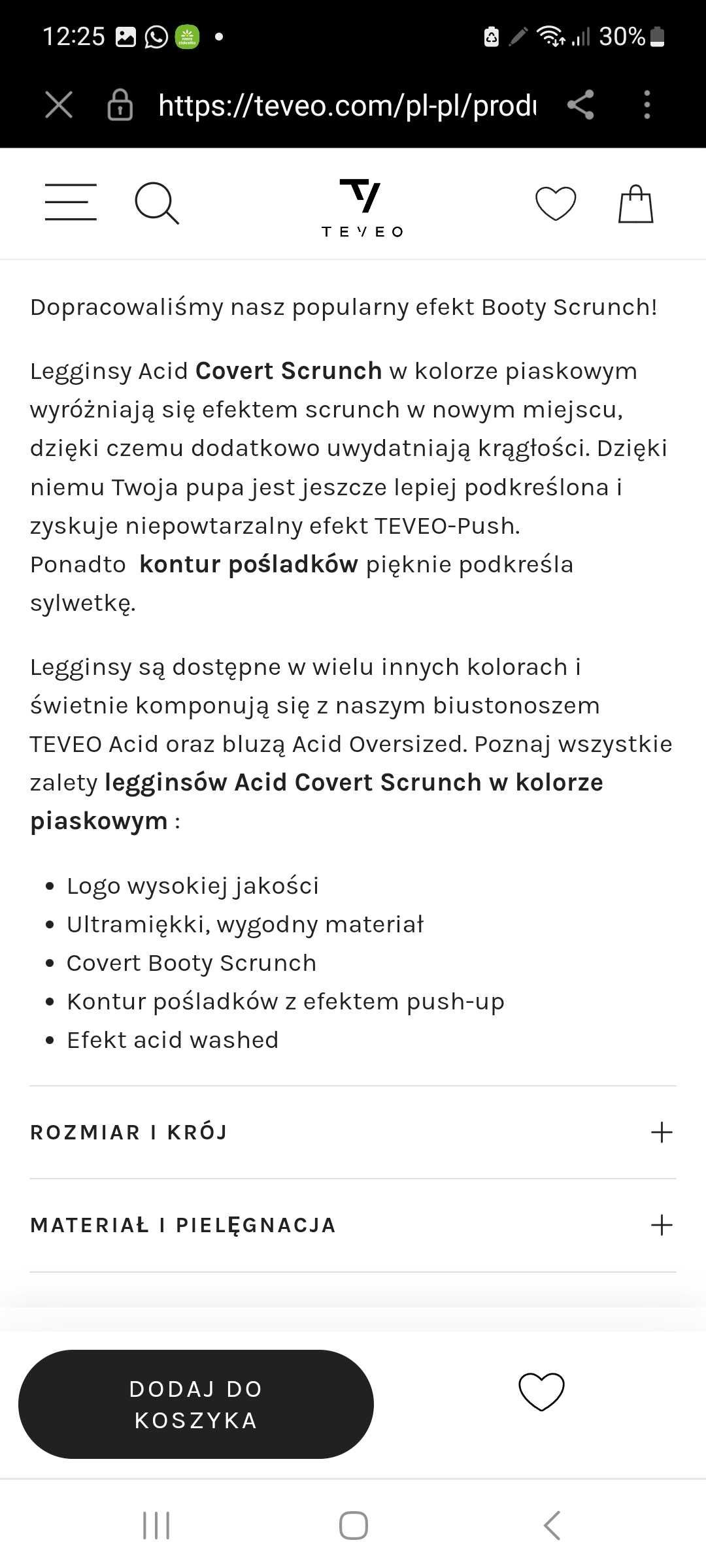 Leginsy push up S