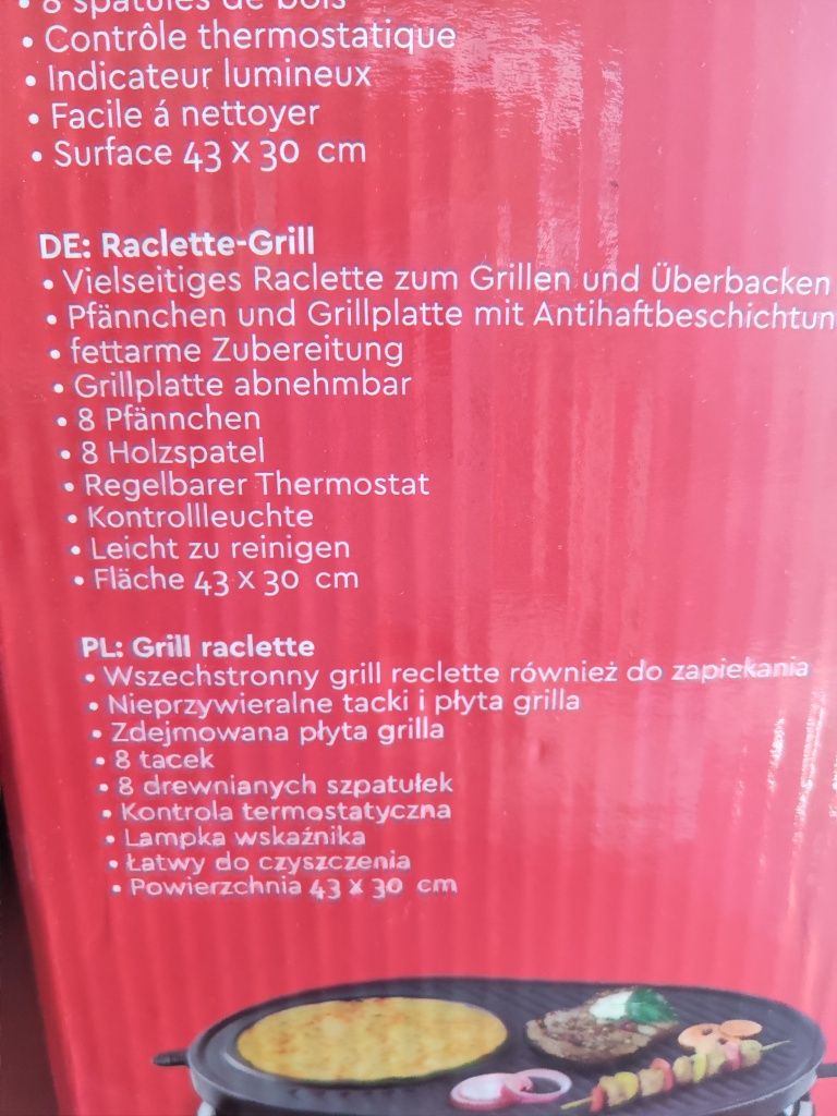 Grill elektryczny domowy ,raclette gourmet-set