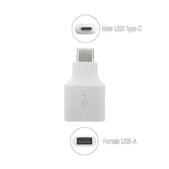 OTG переходник USB-A / USB-С для Type-С / цвет белый