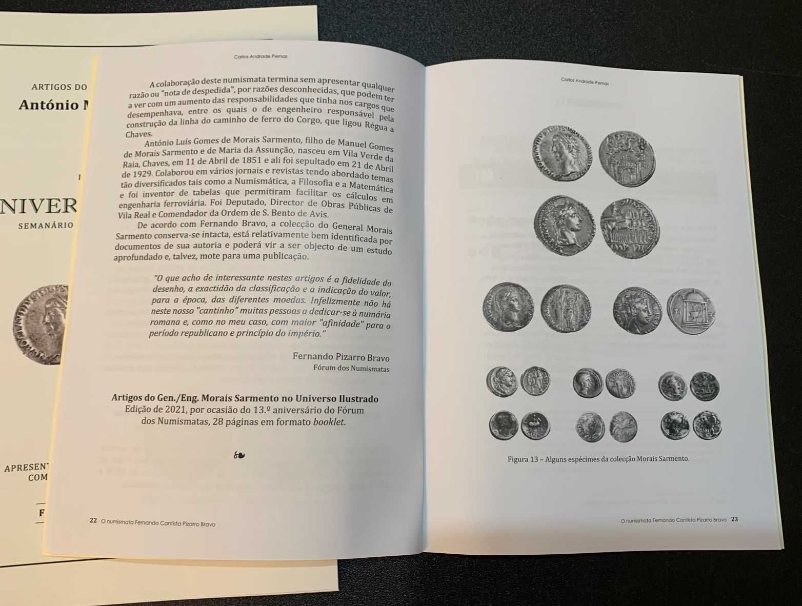 Numismatica - Caderno: O numismata Fernando Cantista Pizarro Bravo