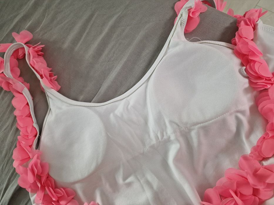 Strój kąpielowy jednoczęściowy shein 38 40 M L boaily 3d kwiaty sexi