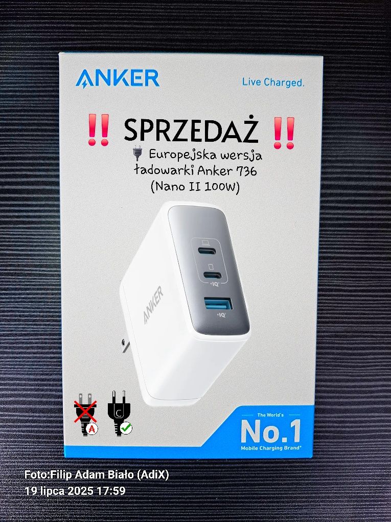 Anker 736 (Nano II 100W) - ładowarka sieciowa