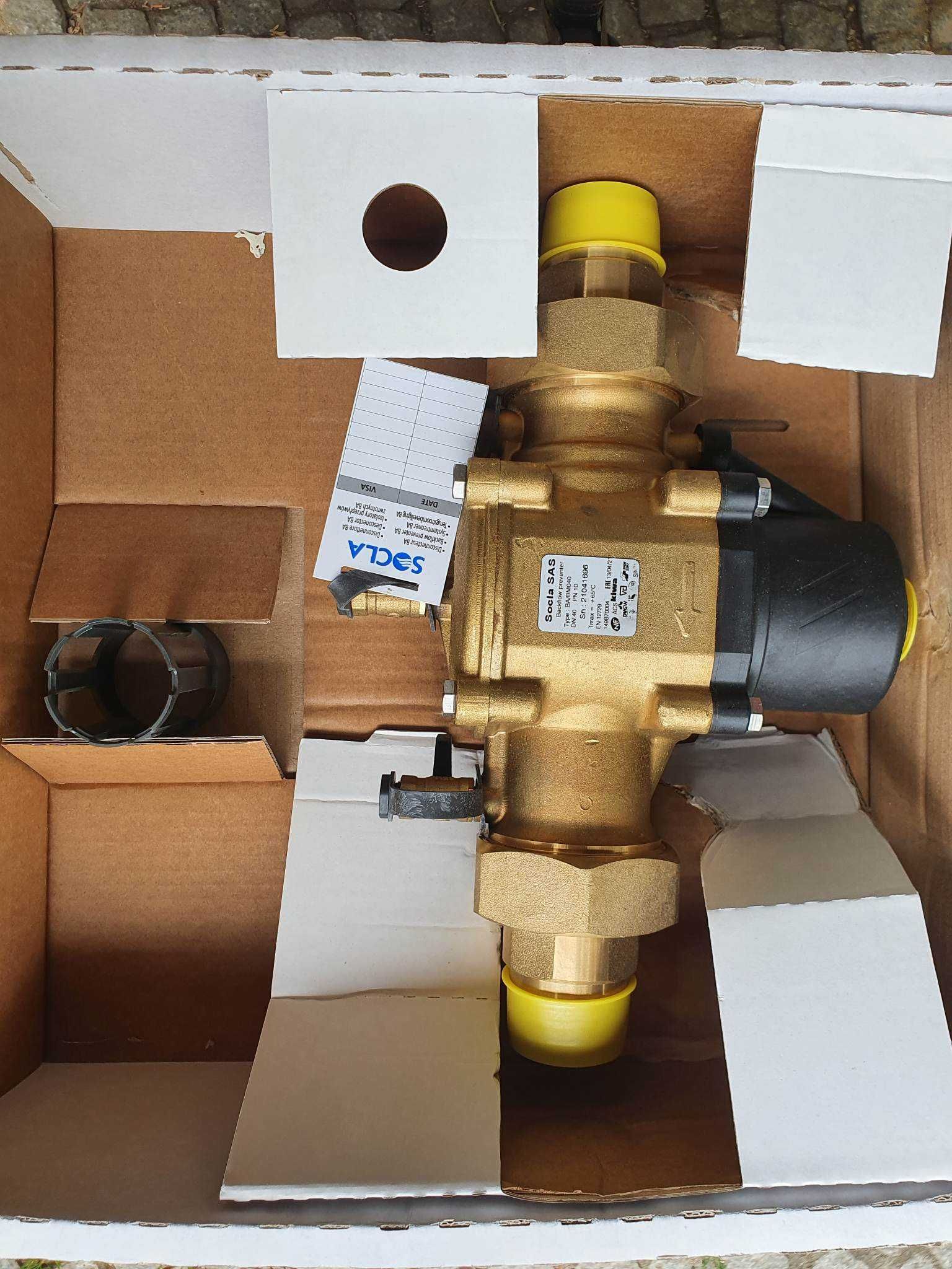 Socla SAS zawór antyskażeniowy DN40 PN10, typ BA/BM040
