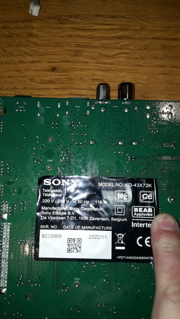 Telewizor Sony KD-43X72K płyty główne