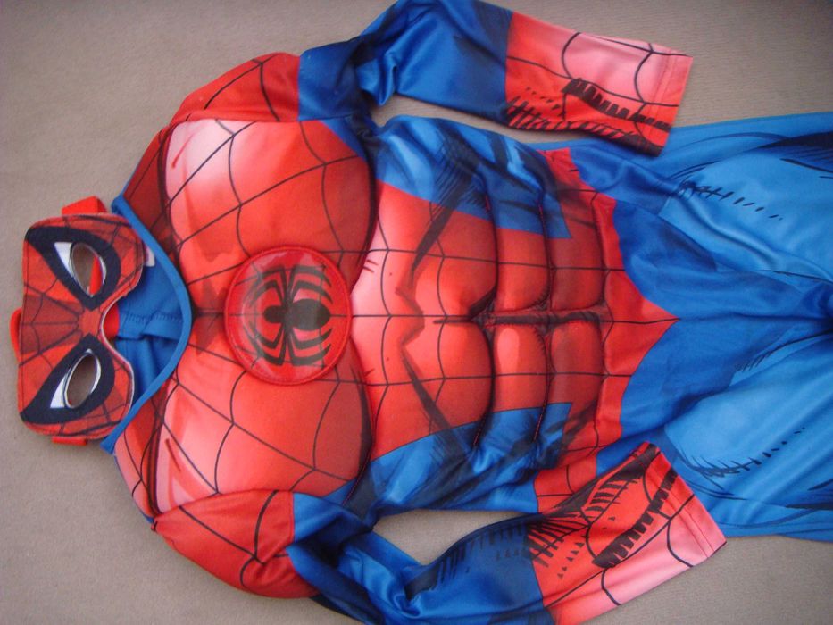 strój superman SPIDERMAN efekt super mięśni + maska spidermen 122/128