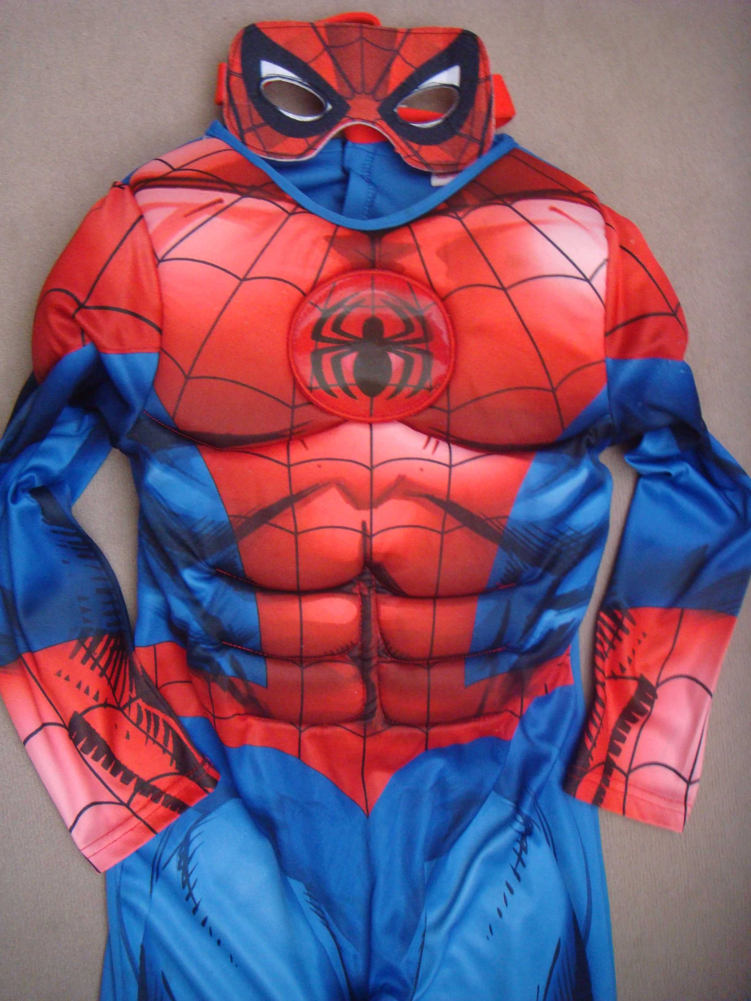 strój superman SPIDERMAN efekt super mięśni + maska spidermen 122/128