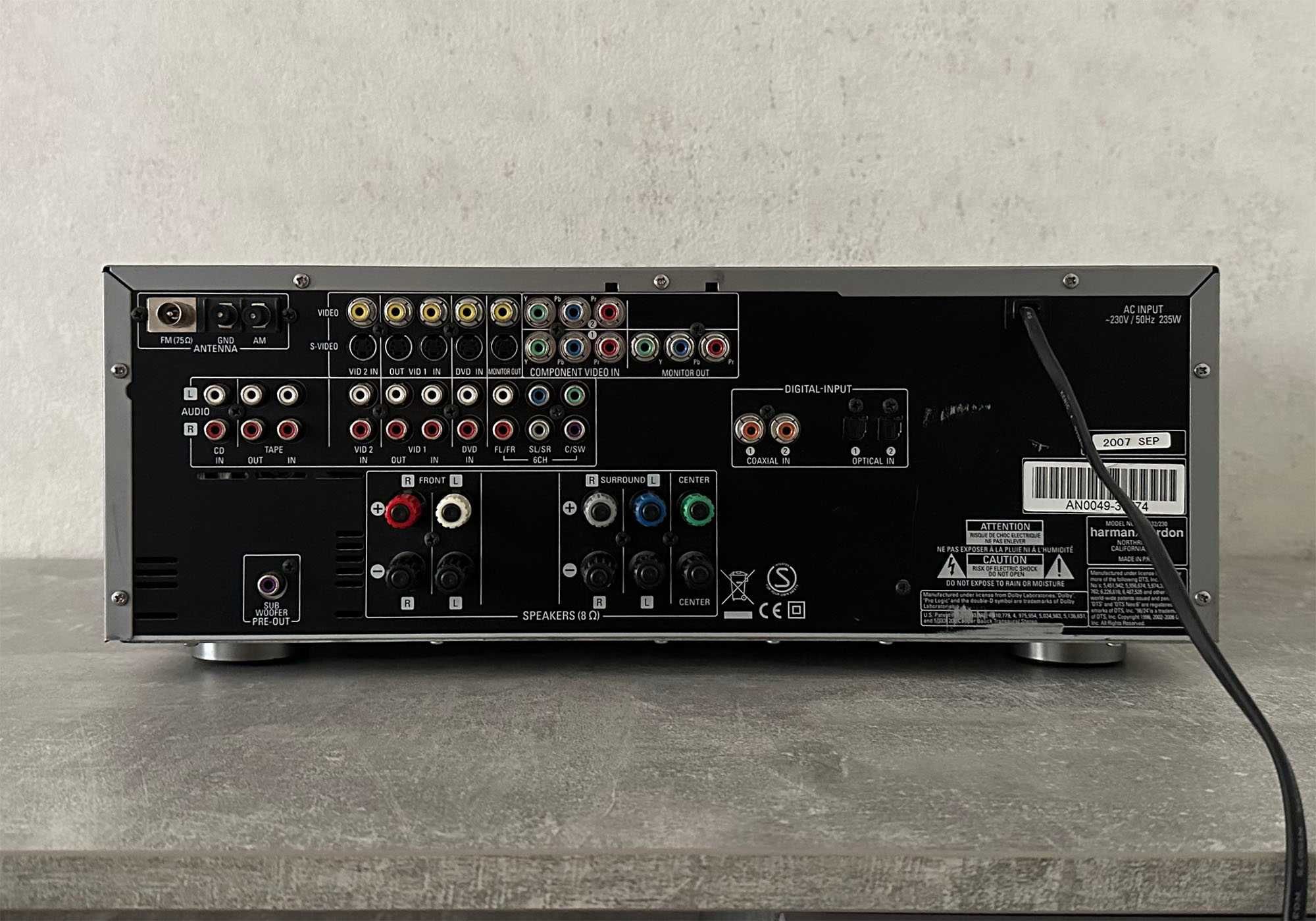 Ресивер Harman Kardon AVR132 (5 × 45 Вт, ЦАП, FM-приймач, БП 580 Вт)