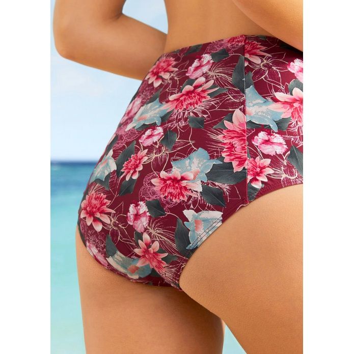 wysokie majtki do bikini w kwiaty 40/42