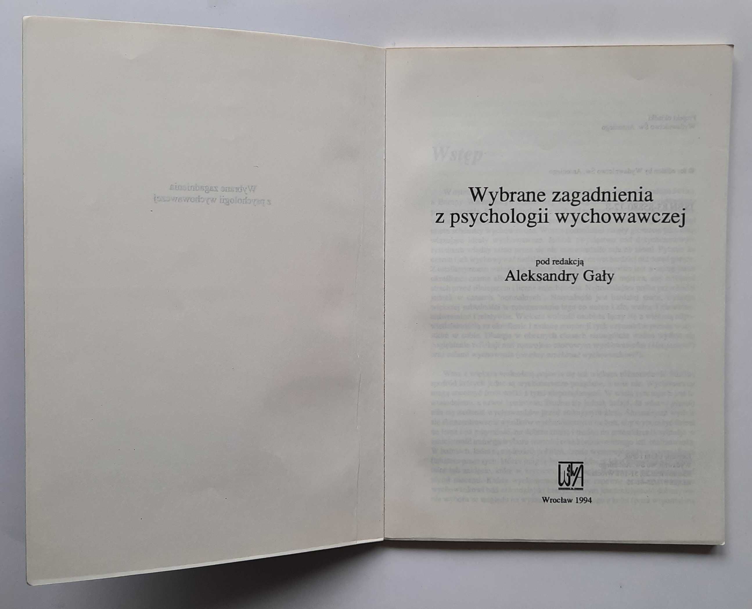 Wybrane zagadnienia z psychologii wychowawczej Aleksandra Gała