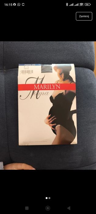 Rajstopy ciążowe czarne 20 DEN, Marilyn