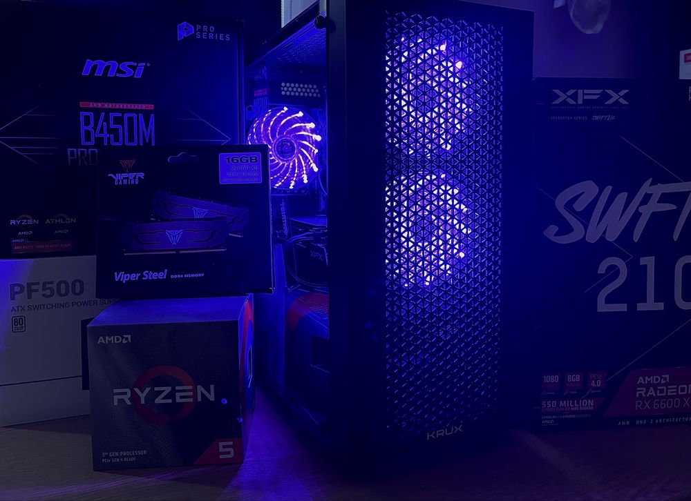 Komputer gamingowy, ryzen 5 3600 , rx 6600xt