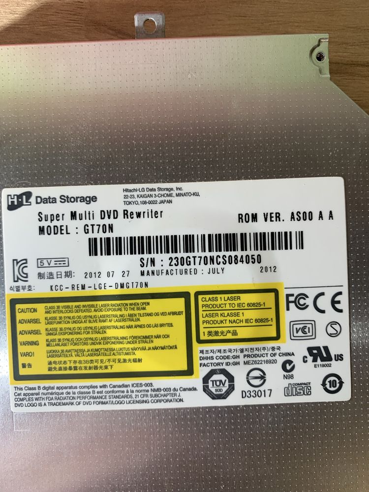Дисковод Asus N53D (LG HL Data Storage Super Multi DVD Rewriter 12mm