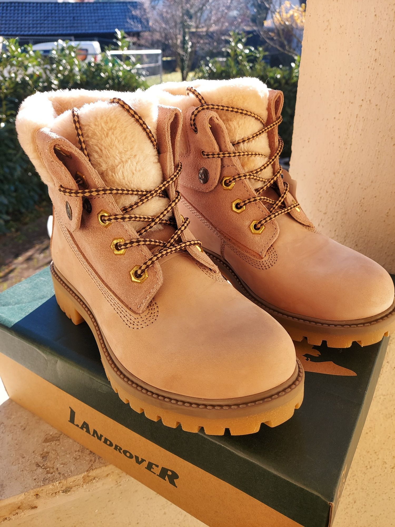 Фирменные зимние кожаные ботинки сапоги Landrover