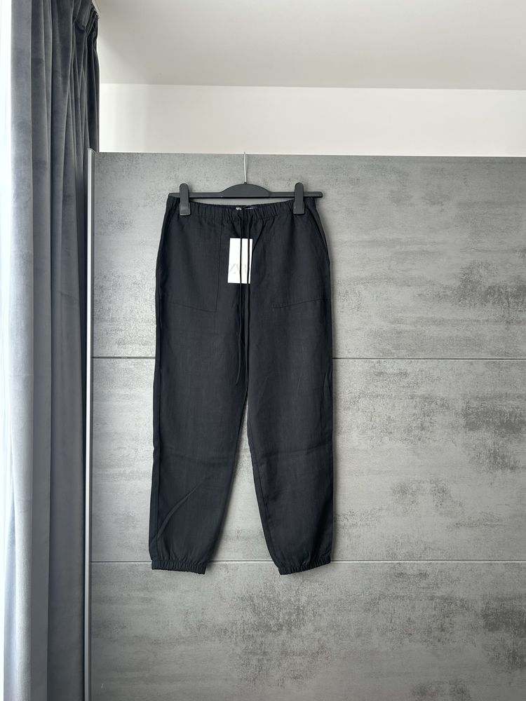 Nowe z metką czarne spodnie ZARA xs 34 joggery do kostek, kieszenie