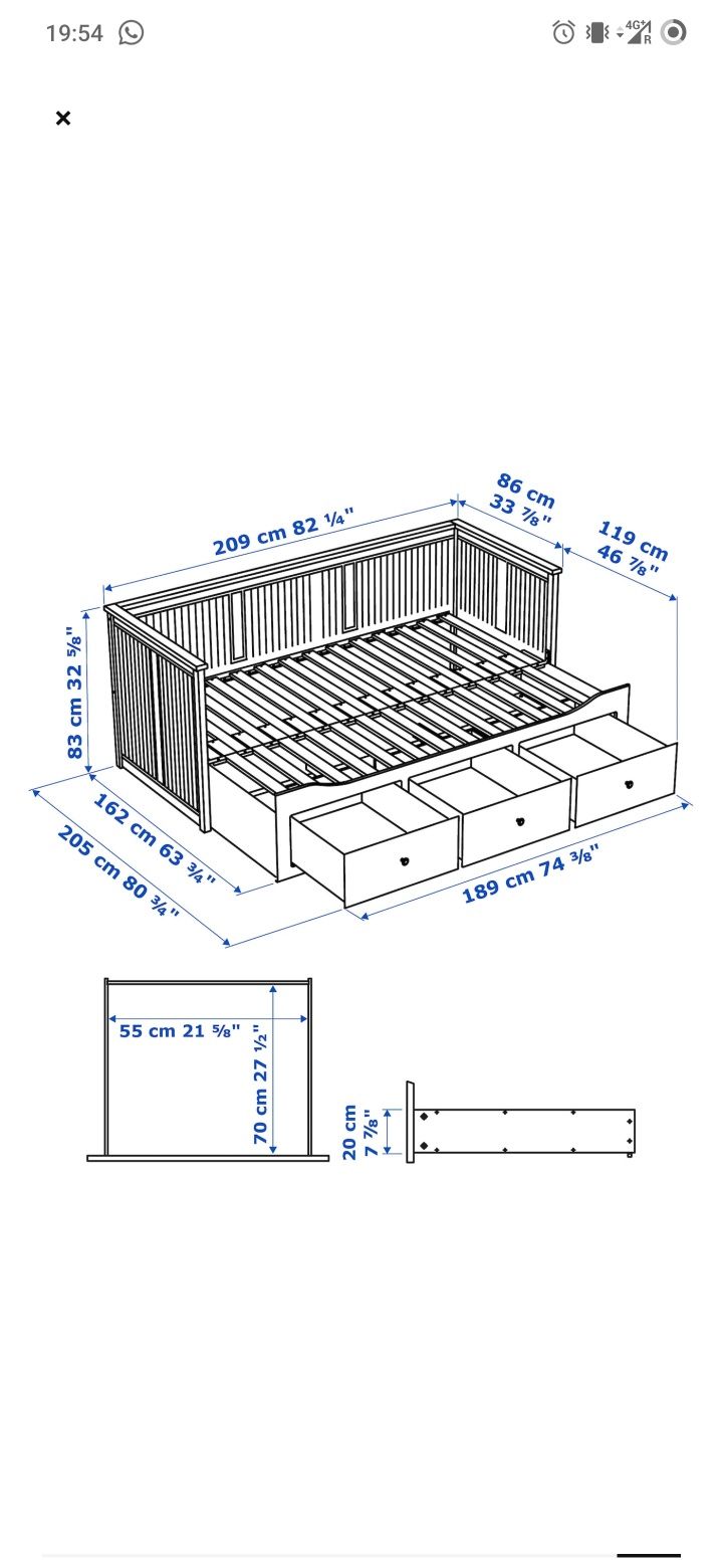 Sofa-cama 3 lugares IKEA