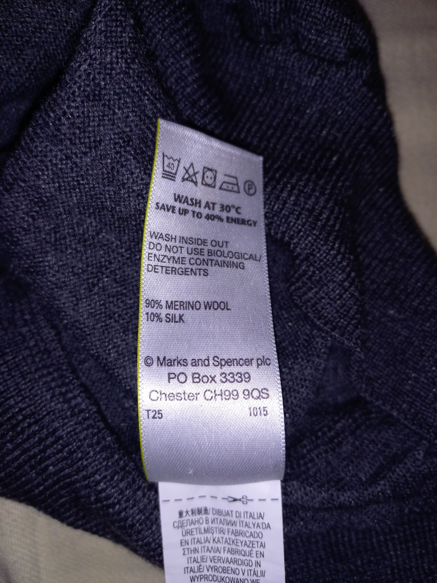 Sweter wełna merynosowa z jedwabiem M&S