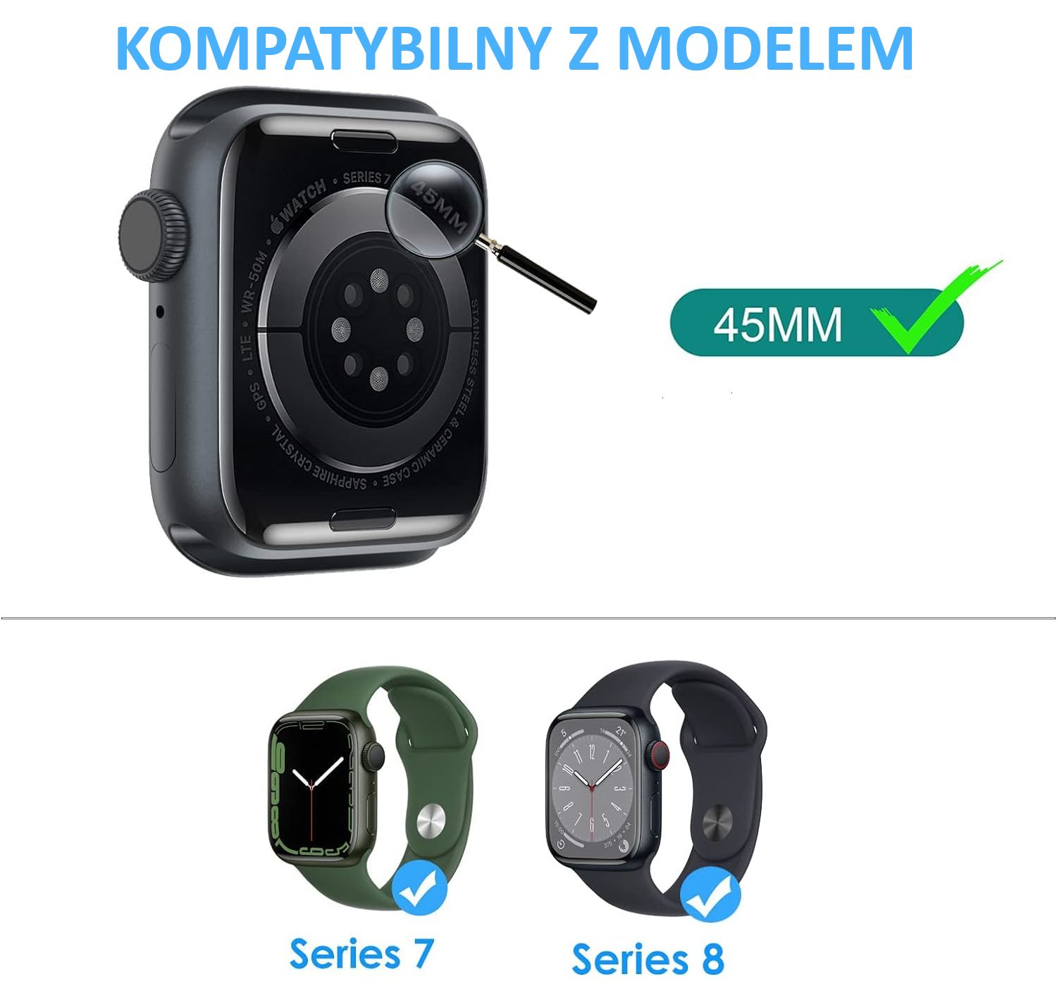 3 Kolory Etui + Szkło 2W1 Do Apple Watch 9/8/7 45Mm Nakładka Obudowa