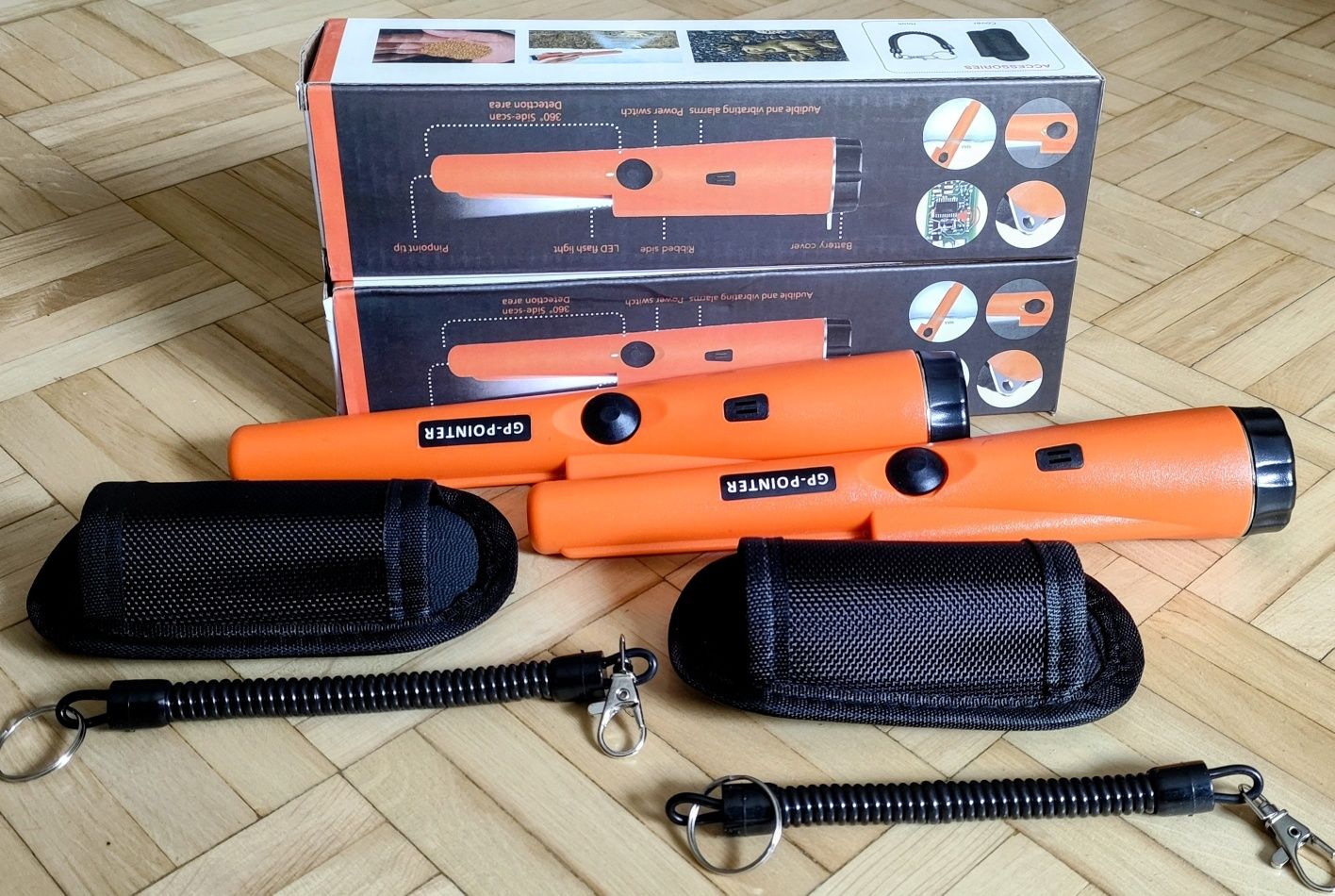 2 sztuki zestaw nowy pinpointer gp pointer wykrywacz metali pomarańczo