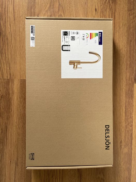 NOWY Kran DELSJON, Bateria kuchenna, kolor Mosiądzu