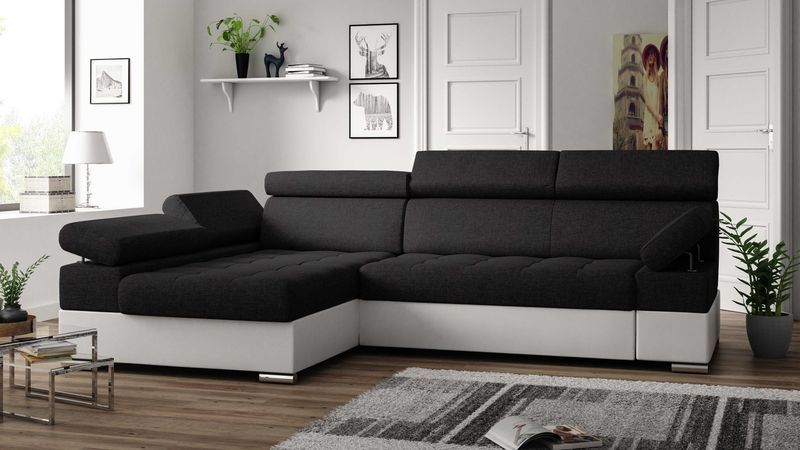 Narożnik PAULO rogówka REGULOWANE zagłówki sofa kanapa narożna