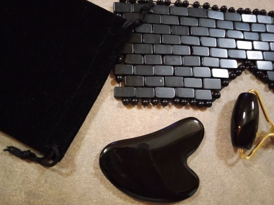 Obsidiana Natural - Massagem Facial - Gua Sha - NOVO