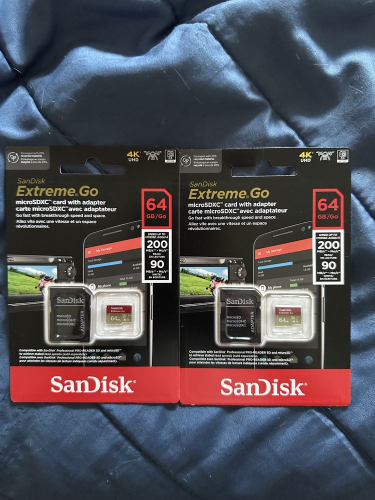 SanDisk 64 GB Extreme Go cartão micro SD Novo