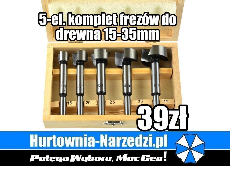 frezy do drewna 15-35mm 5szt. frez do drewna  15mm 20mm 25mm 30mm 35mm