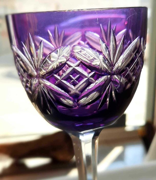 Huta Józefina Szklarska Poręba Fioletowy Kielich do Wina ok 1920