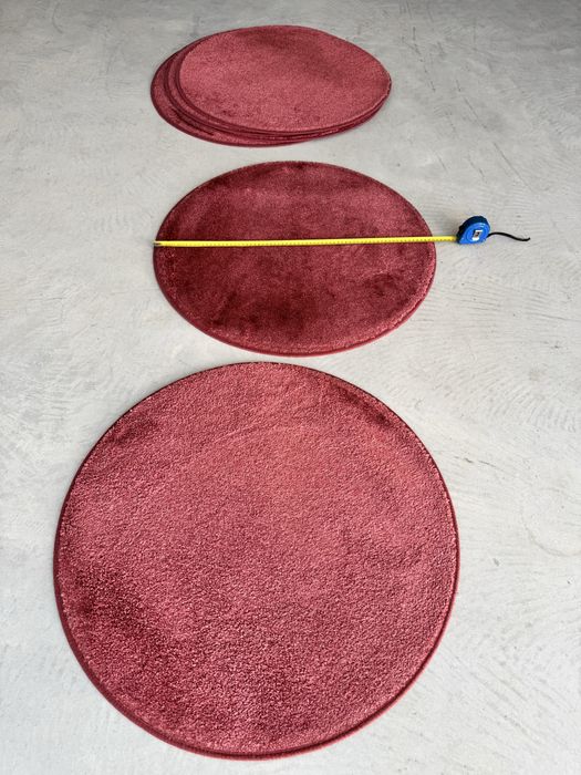 6 Tapetes redondos vermelhos