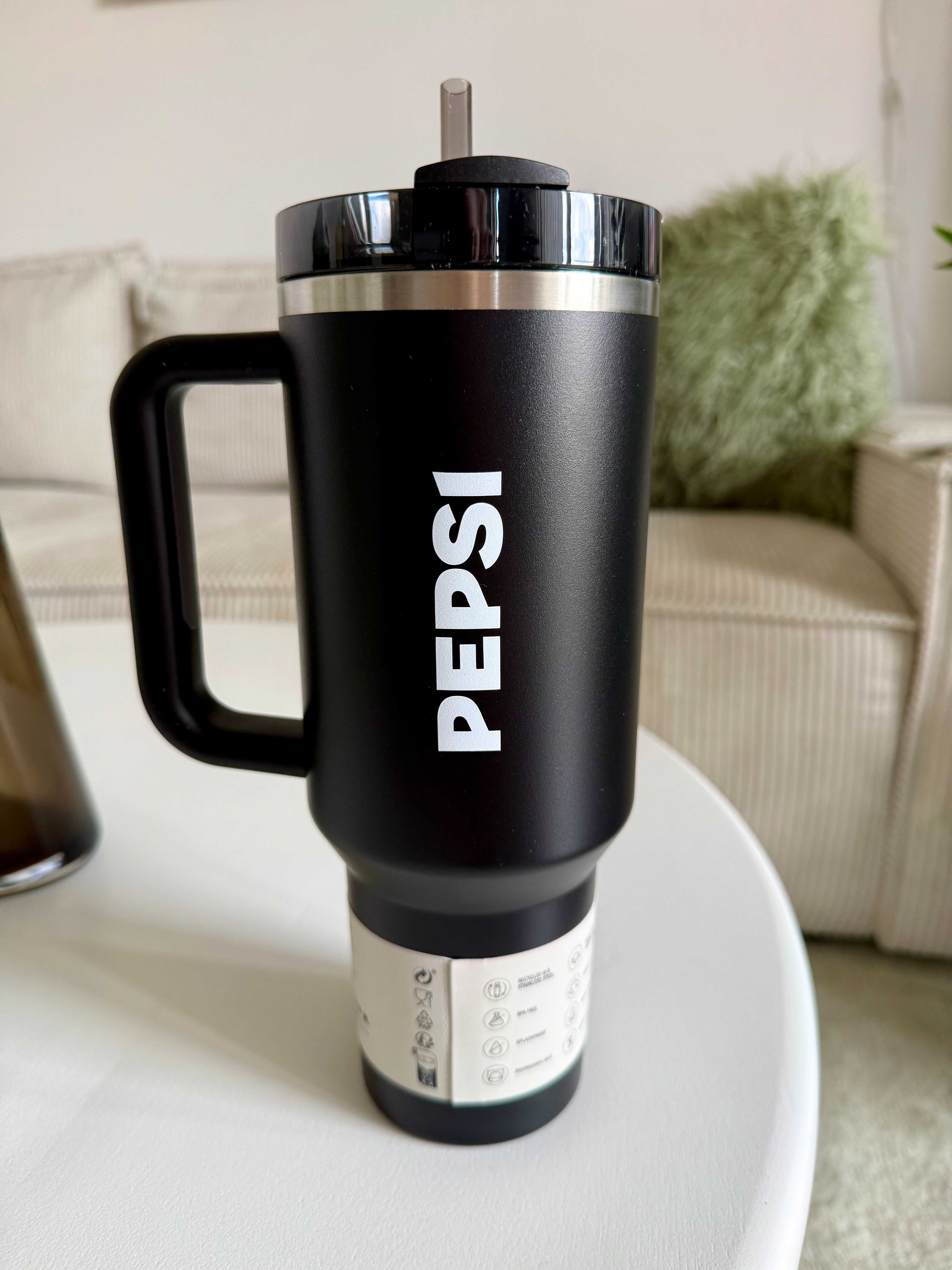 Kubek STANLEY Quencher H2.0 oryginalny logo Pepsi nowy czarny 1,18 l.