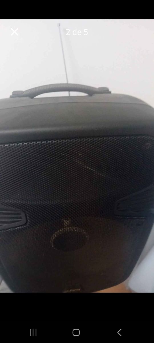 Coluna de som com luzes e Bluetooth