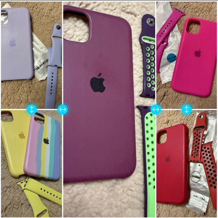 Чехол накладка на айфон 11 iphone 11 с яблоком ремешки apple watch 38