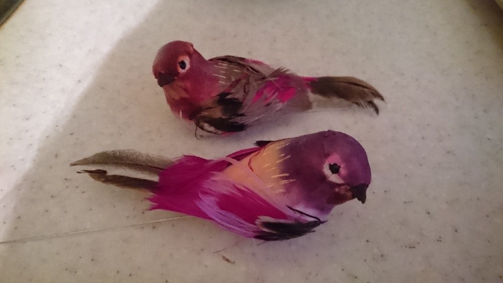 Птички декор фигурки птицы для вазонов в букеты елочные игрушки