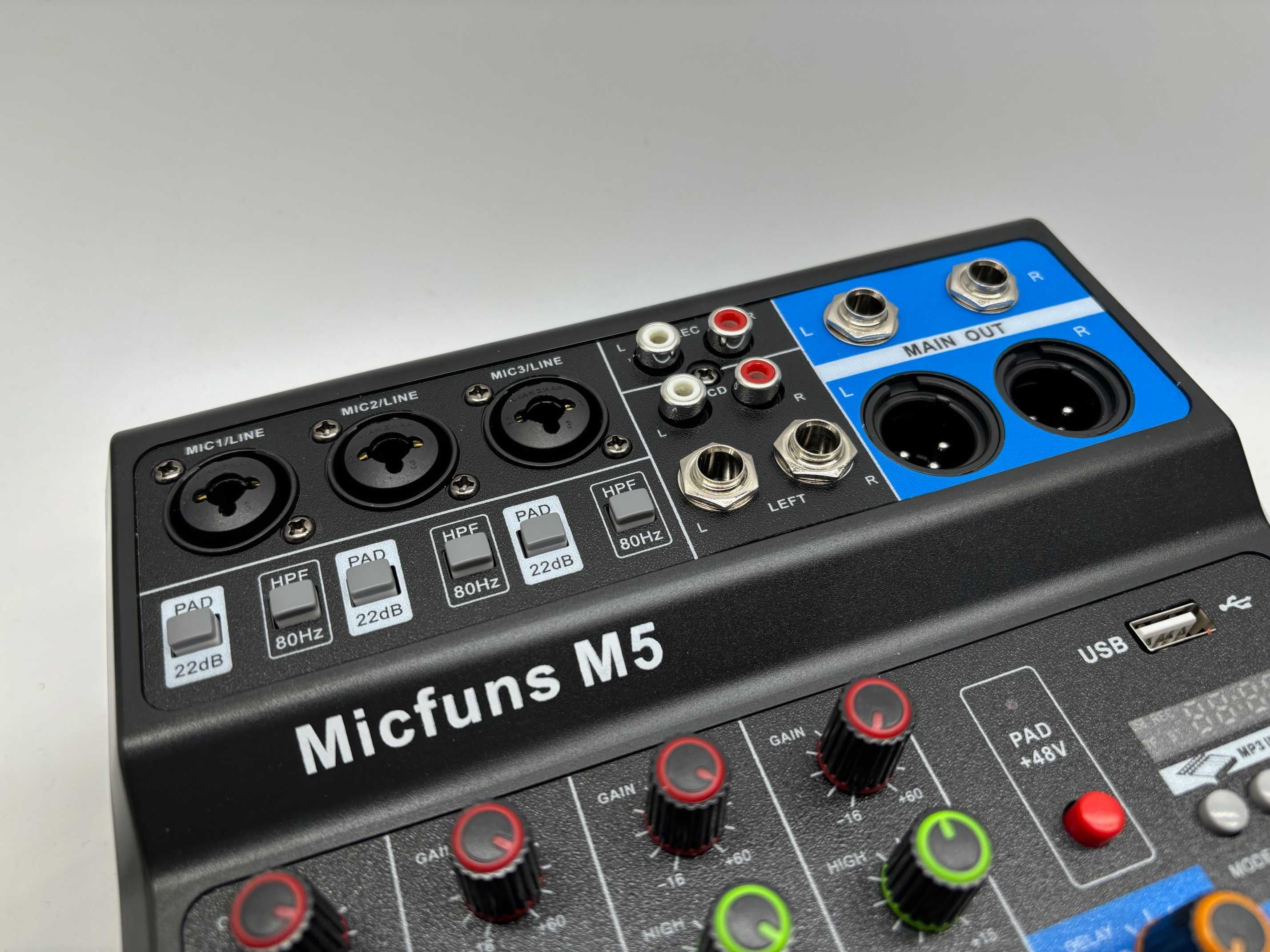 MICFUNS M-5 Mini mikser audio 5-kanałwy BLUETOOTH DJ