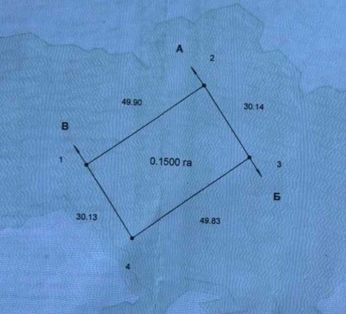 № 13827 - Ділянка 15 сот. під будівництво в с.Сонячне. Розміри 50х30