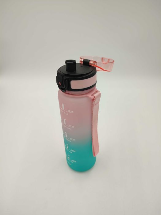 Vikaster Motywacyjna Butelka do picia wody 500ml cyjanowo-różowa