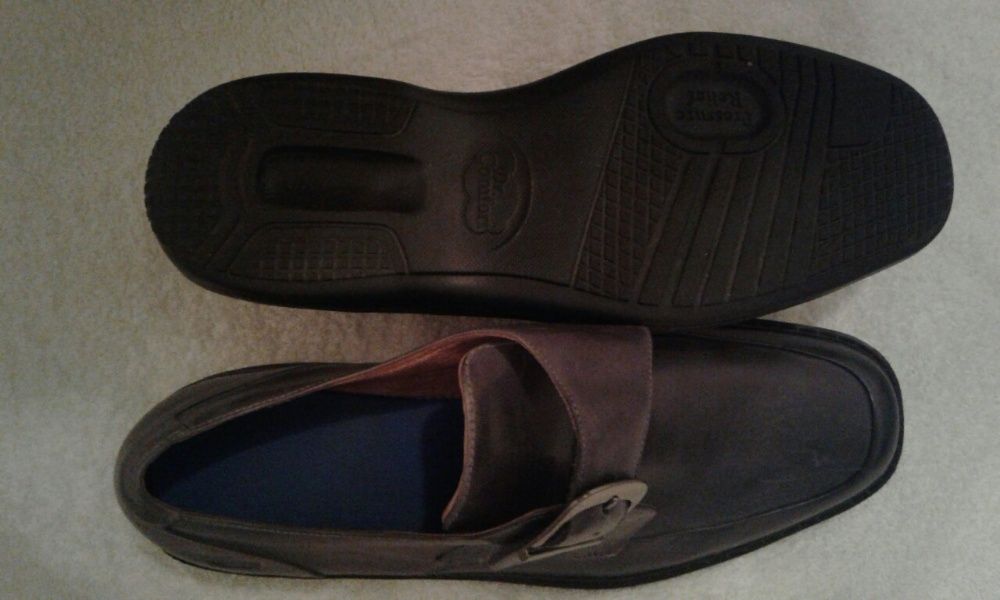 Туфли мужские "DR. COMFORT" темно-СЕРО-ЗЕЛЕНЫЕ почти черные100% кожа