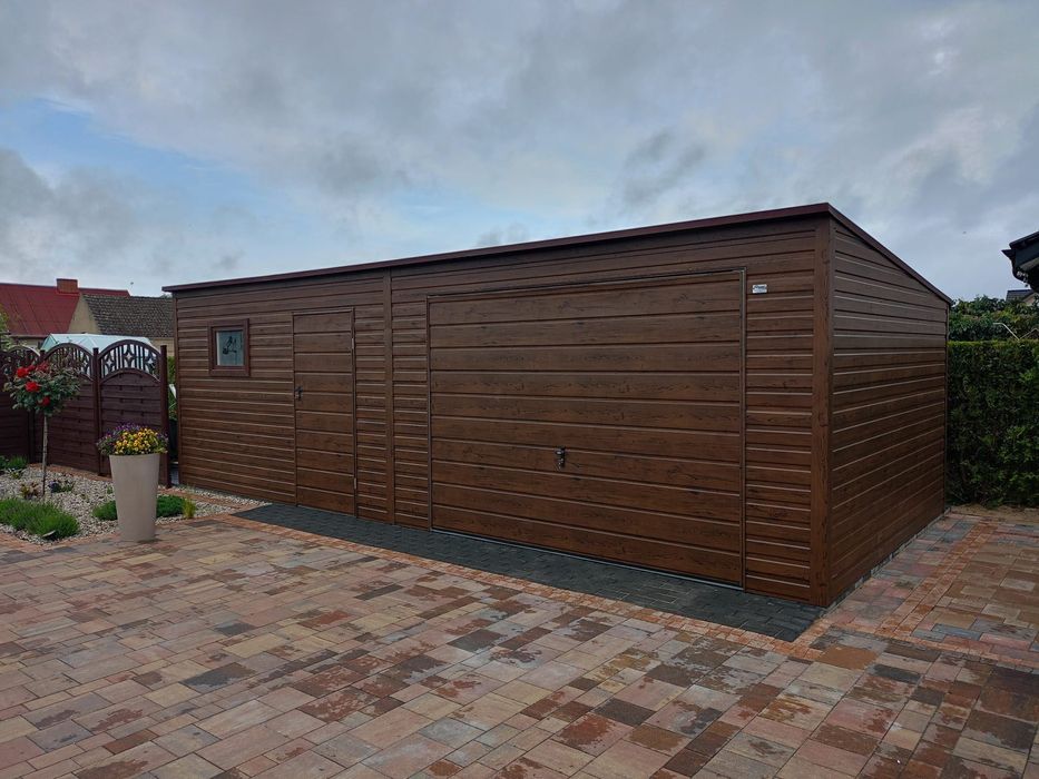 Nowy Garaż blaszany 6 x 5m drewnopodobny Producent Montaż Gratis