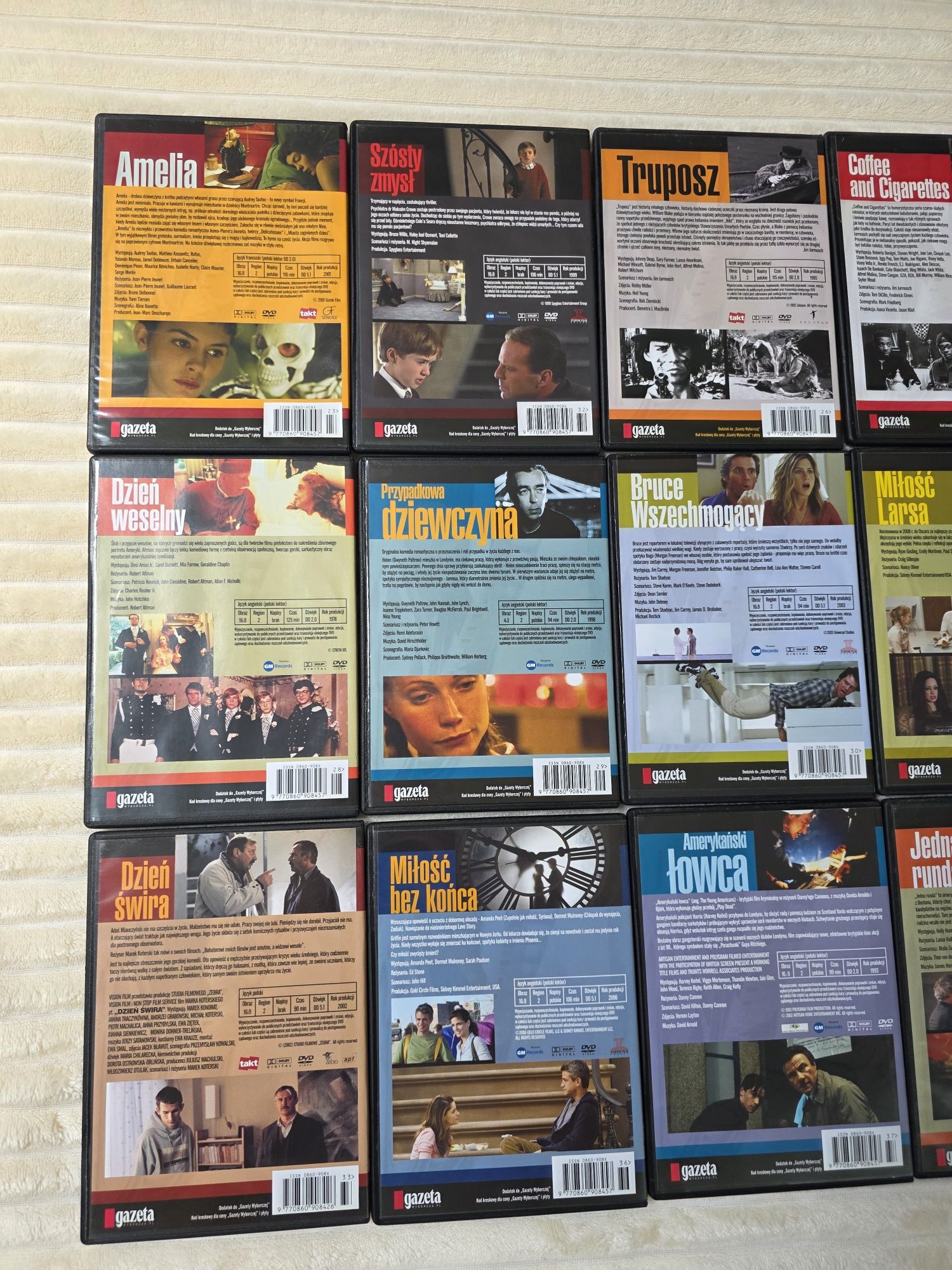 Zestaw płyt DVD Kino na wakacje Gazeta wyborcza Amelia Znamię Bruce