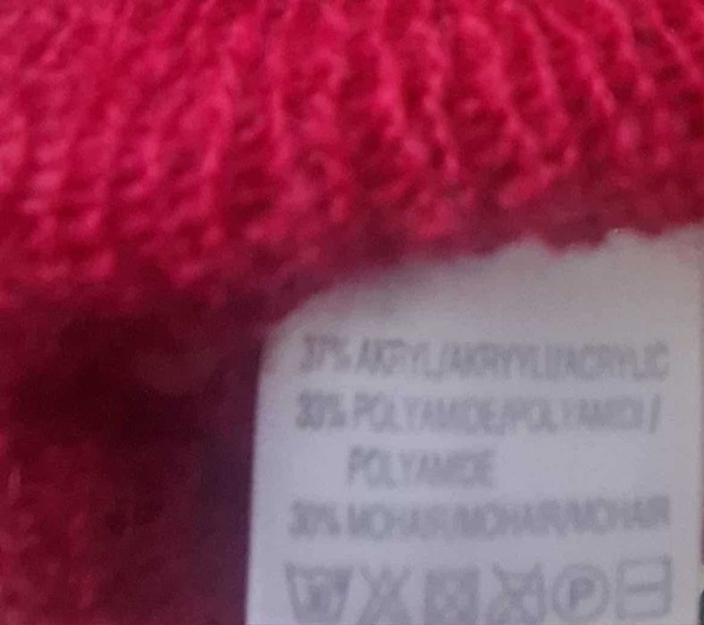 Ażurowy sweterek fuksja, delikatny moher, rozmiar L, stan bdb