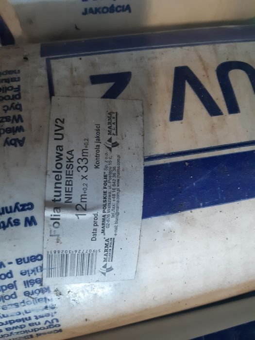 Folia tunelowa UV2 wym . 12 m x 33m
