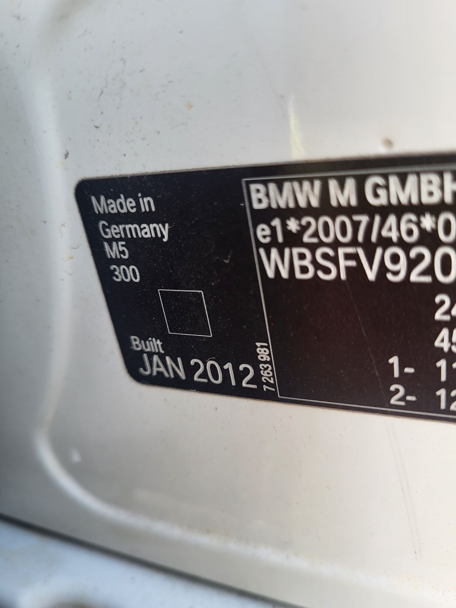 Drzwi Przód Tył BMW 5 m5 f10 Alpinweiss A300