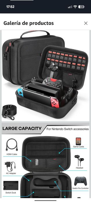 Nintendo Switch Oled com jogo e acessórios